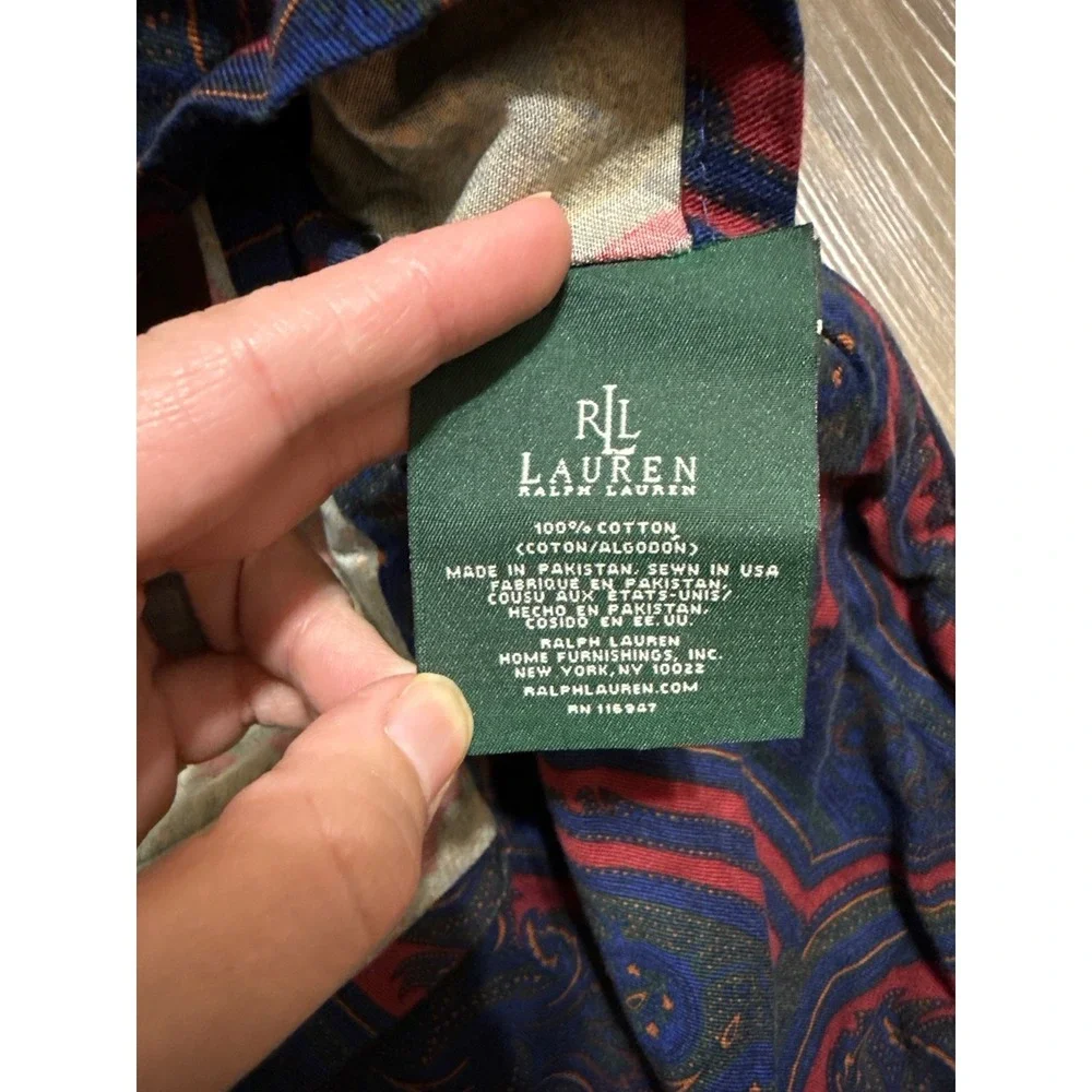 Ralph Lauren‎ MILLBROOK PAISLEY Red Navy Green Floral Euro Sham Moody Regal